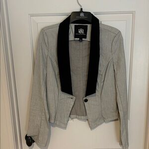 Rock and Republic Light Gray Blazer with Black Lapel